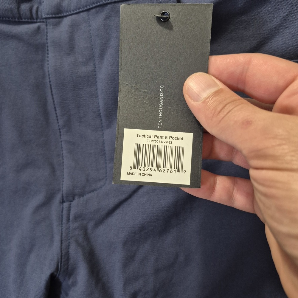 Ten Thousand The Tactical Pant Mens 33/31 Blue Cotton Active Chino Workwear New - Picture 3 of 14
